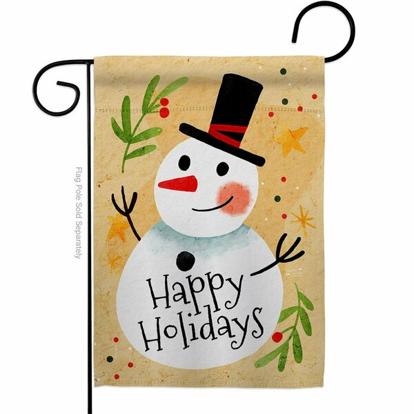 Patio Trasero 13 x 18.5 in. Happy Snowman Garden Flag with Winter Wonderland Double-Sided  Vertical Flags PA3888876